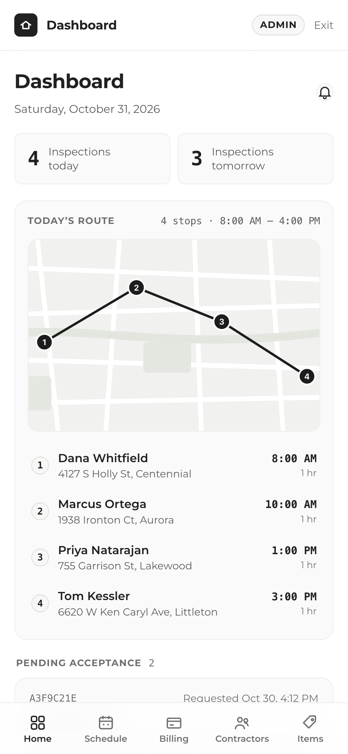 The same dashboard on a phone