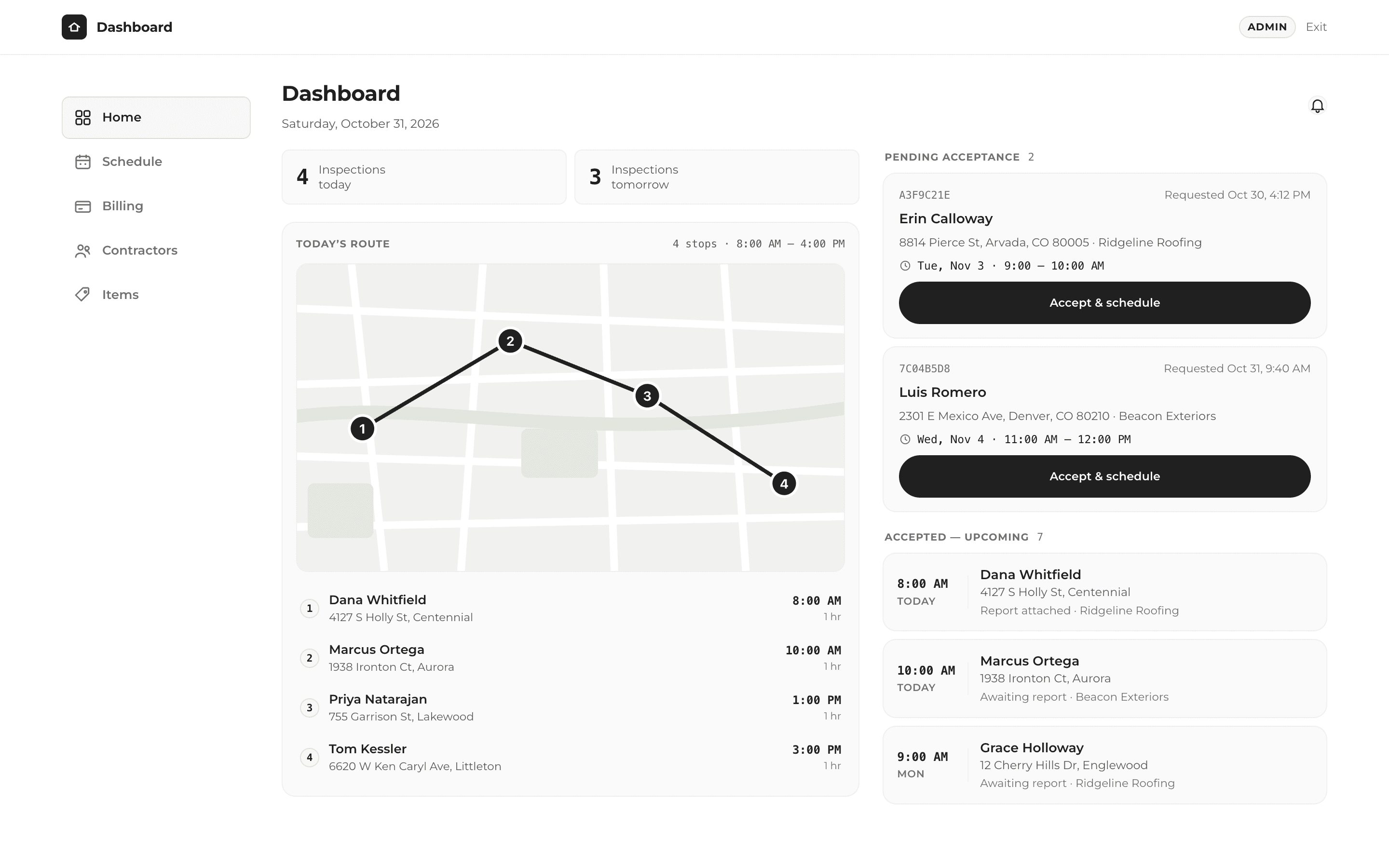 Screenshot: One click to finish the job, send the report and get paid.